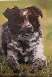 Hondje, geschilderd door een cursist