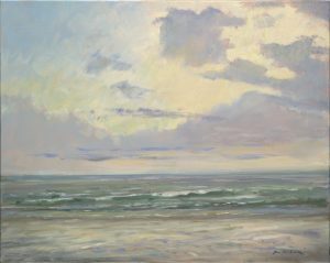 Ochtendstemming aan zee #oilpainting door Jan van Loon