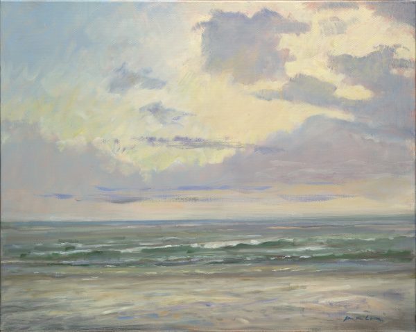 Ochtendstemming aan zee #oilpainting door Jan van Loon