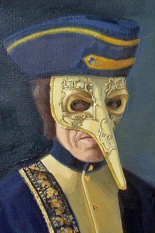 lange neus masker, detail van Herkenning II