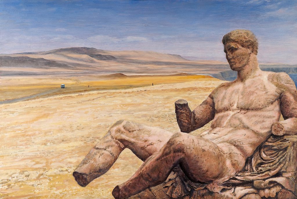 Dionysos in quarantaine in de woestijn van Peru. Gezien van de Riet