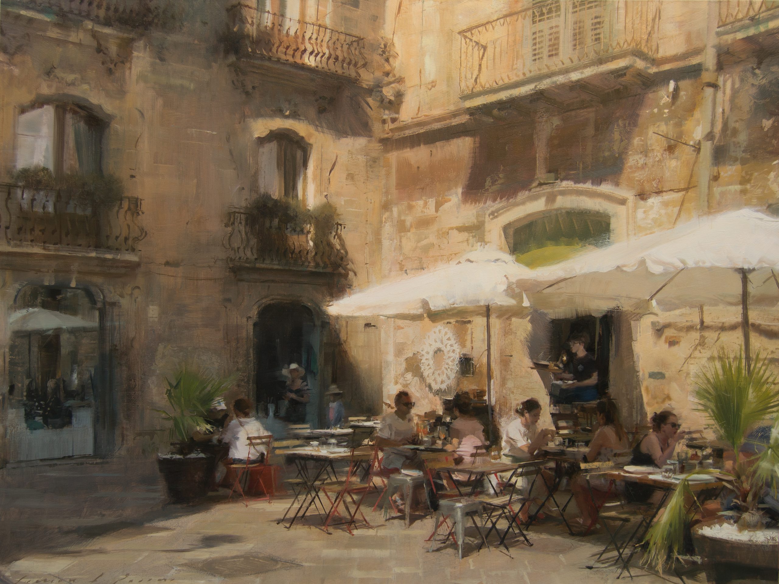 Midday in Lecce S Pasini 120x90 oil on canvas