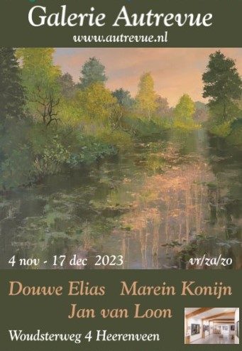poster van expositie Land, wad en zee met Douwe Elias, Marein Konijn, Jan van Loon e.a.
